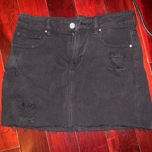 BLACK JEANS MINI SKIRT